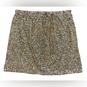 A-line Gold Sequin Miniskirt - Size L/XL